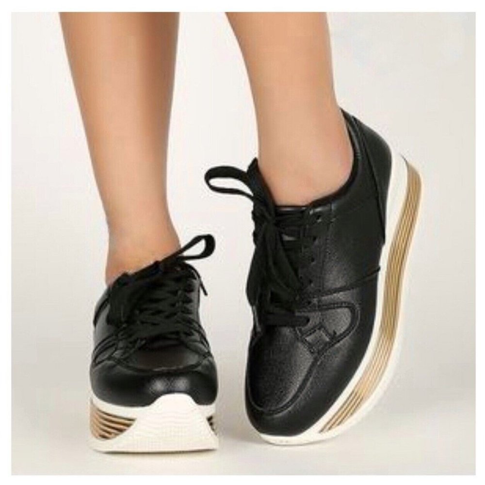 NEW Qupid Tampa Lace Up High Platform Women’s Sneakers Retro